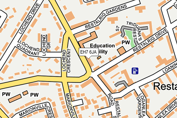 EH7 6JA map - OS OpenMap – Local (Ordnance Survey)