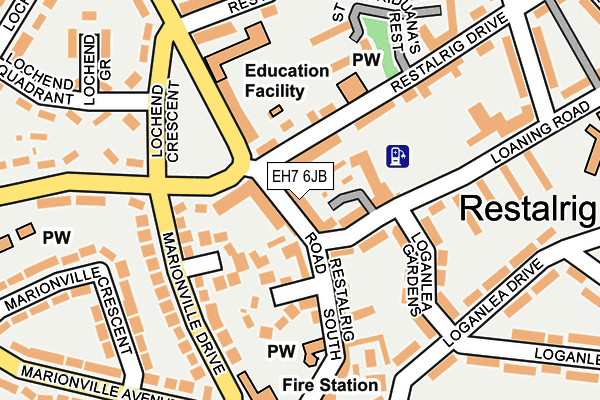 EH7 6JB map - OS OpenMap – Local (Ordnance Survey)