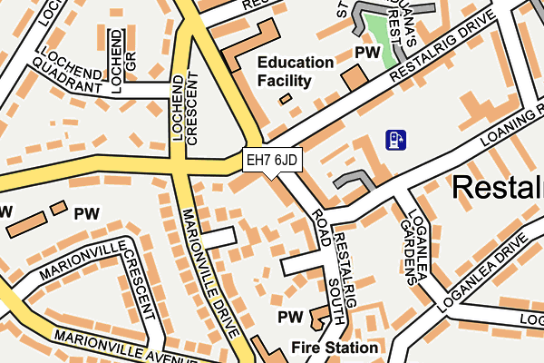 EH7 6JD map - OS OpenMap – Local (Ordnance Survey)