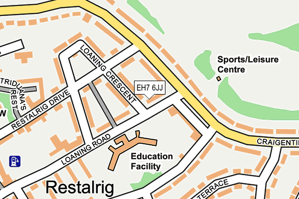 EH7 6JJ map - OS OpenMap – Local (Ordnance Survey)