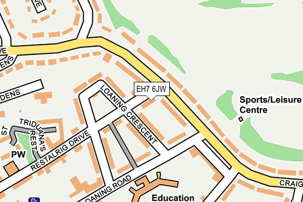 EH7 6JW map - OS OpenMap – Local (Ordnance Survey)