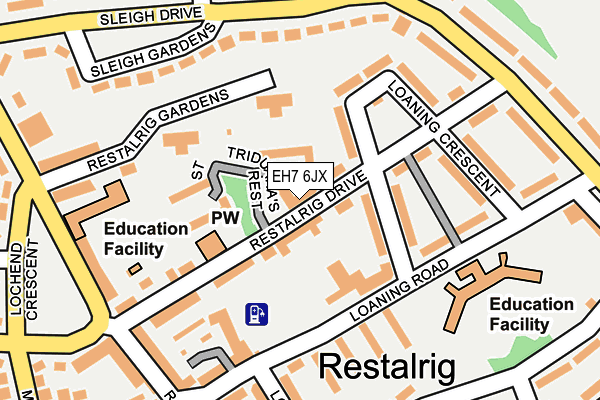 EH7 6JX map - OS OpenMap – Local (Ordnance Survey)