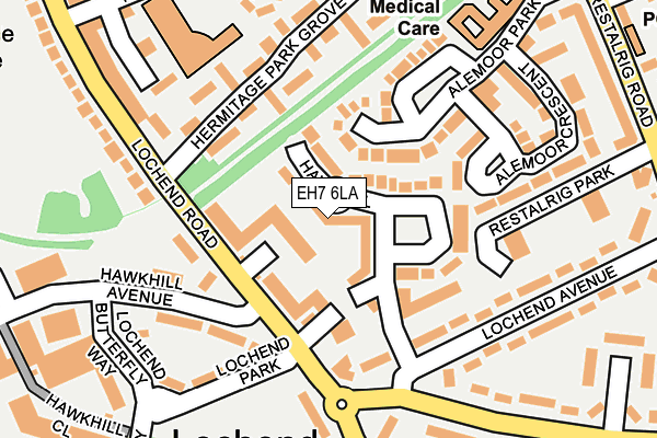 EH7 6LA map - OS OpenMap – Local (Ordnance Survey)