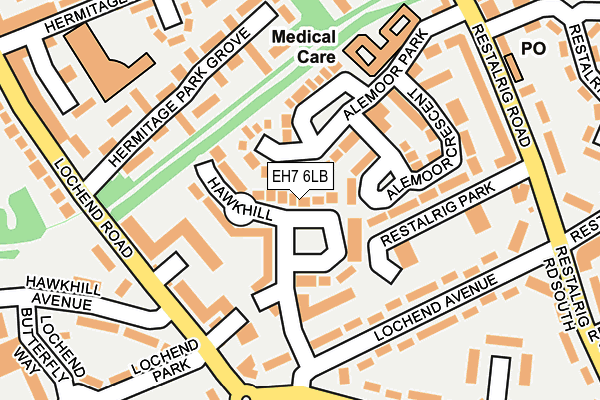 EH7 6LB map - OS OpenMap – Local (Ordnance Survey)
