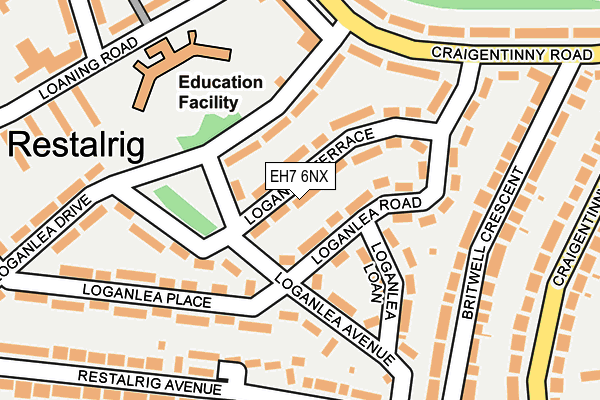 EH7 6NX map - OS OpenMap – Local (Ordnance Survey)