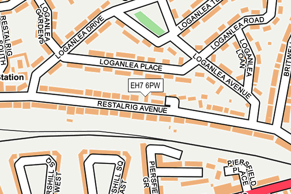 EH7 6PW map - OS OpenMap – Local (Ordnance Survey)