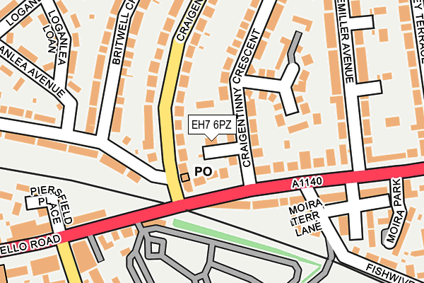 EH7 6PZ map - OS OpenMap – Local (Ordnance Survey)