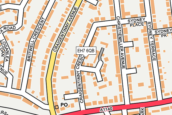 EH7 6QB map - OS OpenMap – Local (Ordnance Survey)