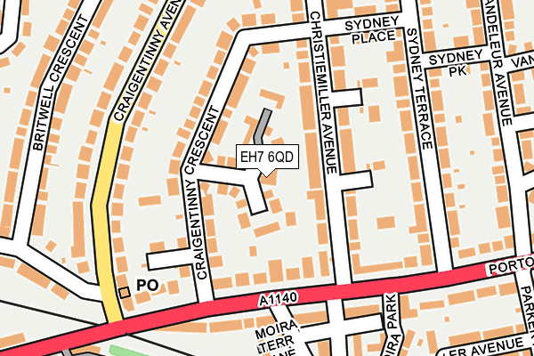 EH7 6QD map - OS OpenMap – Local (Ordnance Survey)