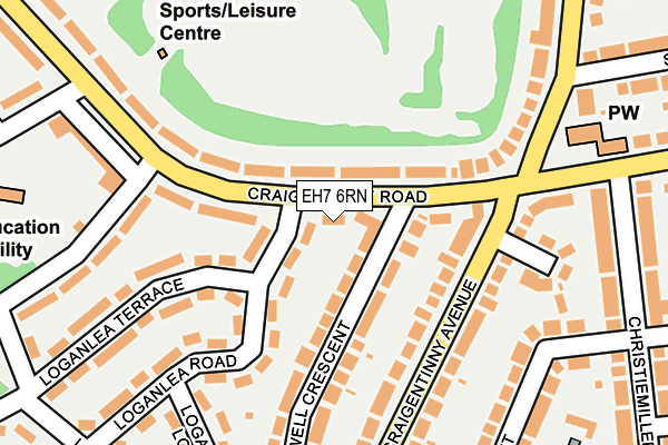 EH7 6RN map - OS OpenMap – Local (Ordnance Survey)