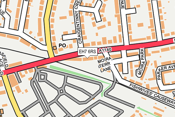 EH7 6RS map - OS OpenMap – Local (Ordnance Survey)