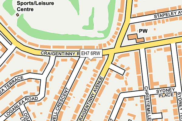 EH7 6RW map - OS OpenMap – Local (Ordnance Survey)