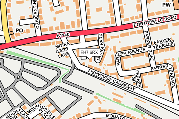 EH7 6RX map - OS OpenMap – Local (Ordnance Survey)