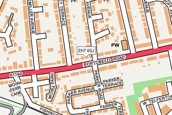 EH7 6SJ map - OS OpenMap – Local (Ordnance Survey)