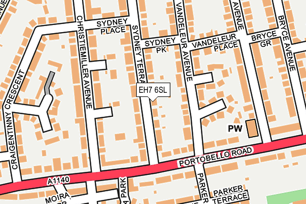 EH7 6SL map - OS OpenMap – Local (Ordnance Survey)