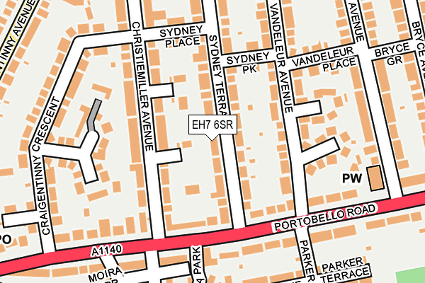 EH7 6SR map - OS OpenMap – Local (Ordnance Survey)