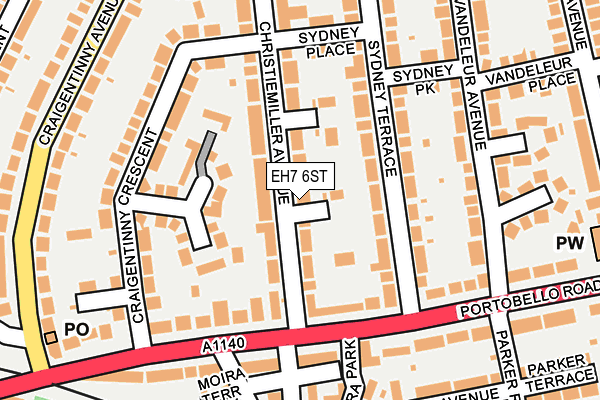 EH7 6ST map - OS OpenMap – Local (Ordnance Survey)