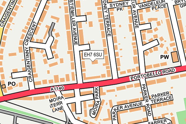 EH7 6SU map - OS OpenMap – Local (Ordnance Survey)