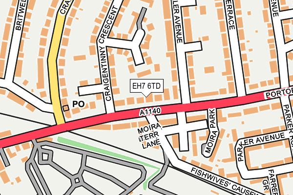 EH7 6TD map - OS OpenMap – Local (Ordnance Survey)