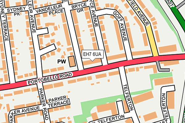 EH7 6UA map - OS OpenMap – Local (Ordnance Survey)