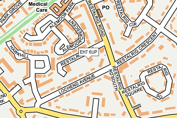 EH7 6UP map - OS OpenMap – Local (Ordnance Survey)