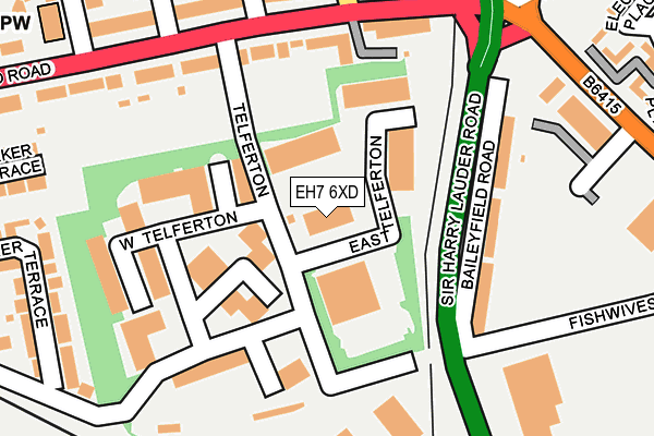 EH7 6XD map - OS OpenMap – Local (Ordnance Survey)