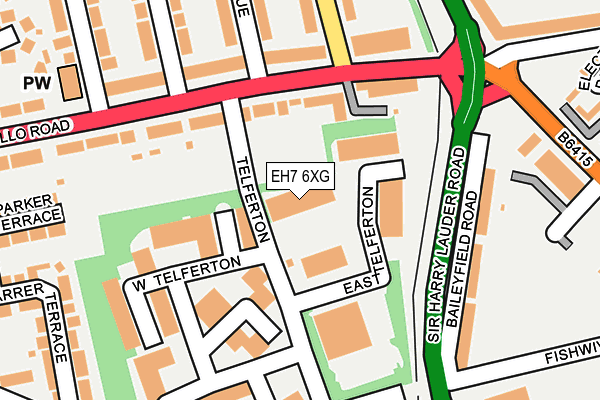 EH7 6XG map - OS OpenMap – Local (Ordnance Survey)