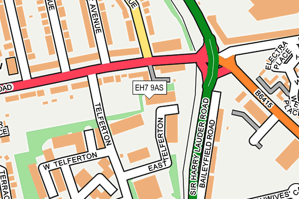 EH7 9AS map - OS OpenMap – Local (Ordnance Survey)