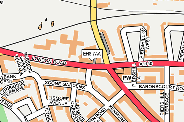 EH8 7AA map - OS OpenMap – Local (Ordnance Survey)
