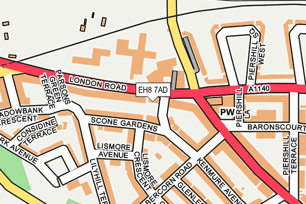 EH8 7AD map - OS OpenMap – Local (Ordnance Survey)