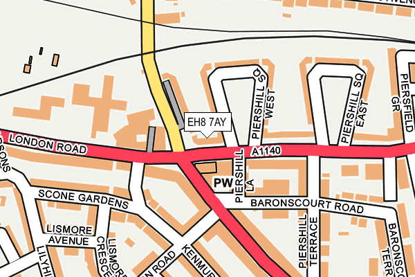 EH8 7AY map - OS OpenMap – Local (Ordnance Survey)