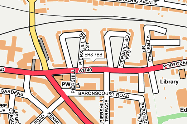 EH8 7BB map - OS OpenMap – Local (Ordnance Survey)