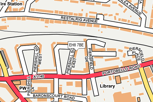 EH8 7BE map - OS OpenMap – Local (Ordnance Survey)