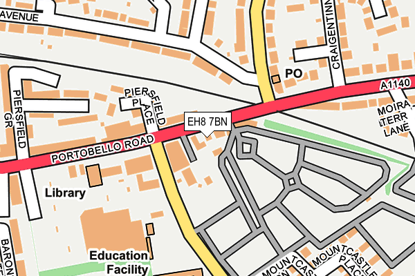 EH8 7BN map - OS OpenMap – Local (Ordnance Survey)