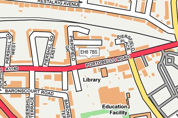 EH8 7BS map - OS OpenMap – Local (Ordnance Survey)