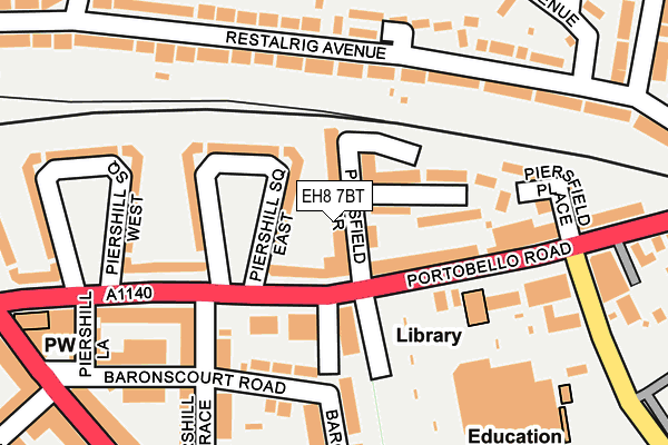 EH8 7BT map - OS OpenMap – Local (Ordnance Survey)