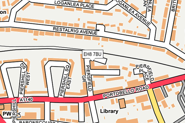 EH8 7BU map - OS OpenMap – Local (Ordnance Survey)