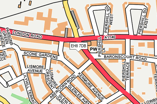 EH8 7DB map - OS OpenMap – Local (Ordnance Survey)