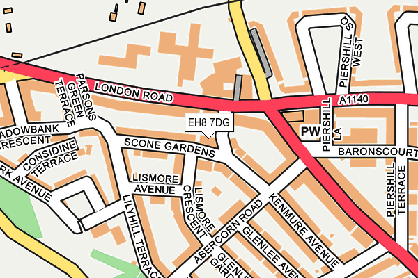 EH8 7DG map - OS OpenMap – Local (Ordnance Survey)