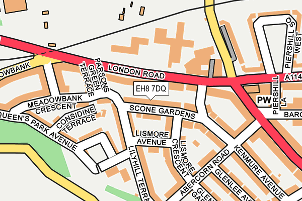 EH8 7DQ map - OS OpenMap – Local (Ordnance Survey)