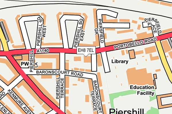 EH8 7EL map - OS OpenMap – Local (Ordnance Survey)
