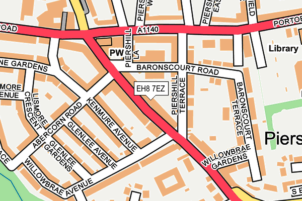 EH8 7EZ map - OS OpenMap – Local (Ordnance Survey)