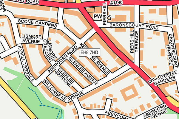 EH8 7HD map - OS OpenMap – Local (Ordnance Survey)