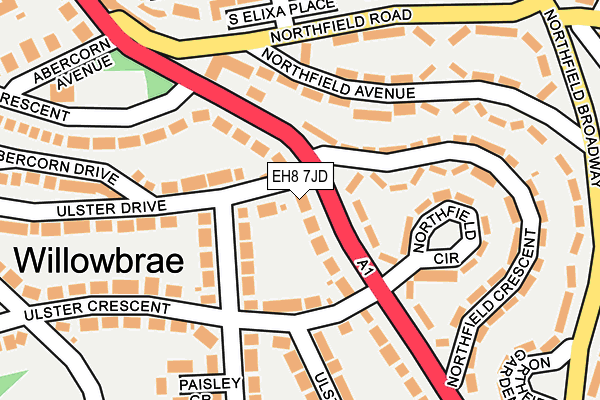 EH8 7JD map - OS OpenMap – Local (Ordnance Survey)