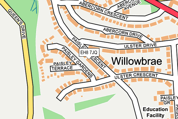 EH8 7JQ map - OS OpenMap – Local (Ordnance Survey)