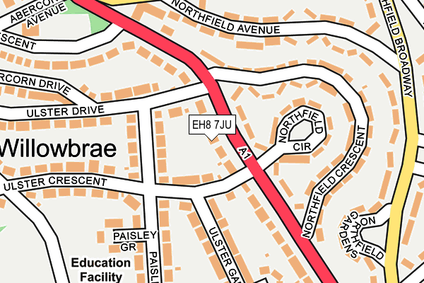 EH8 7JU map - OS OpenMap – Local (Ordnance Survey)