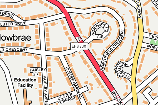 EH8 7JX map - OS OpenMap – Local (Ordnance Survey)