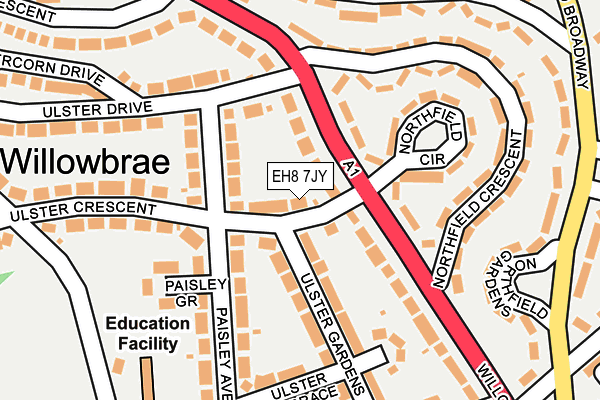 EH8 7JY map - OS OpenMap – Local (Ordnance Survey)