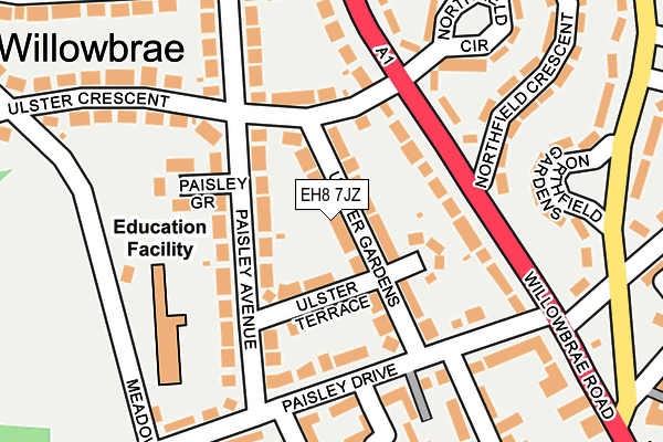 EH8 7JZ map - OS OpenMap – Local (Ordnance Survey)