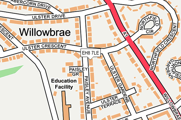 EH8 7LE map - OS OpenMap – Local (Ordnance Survey)